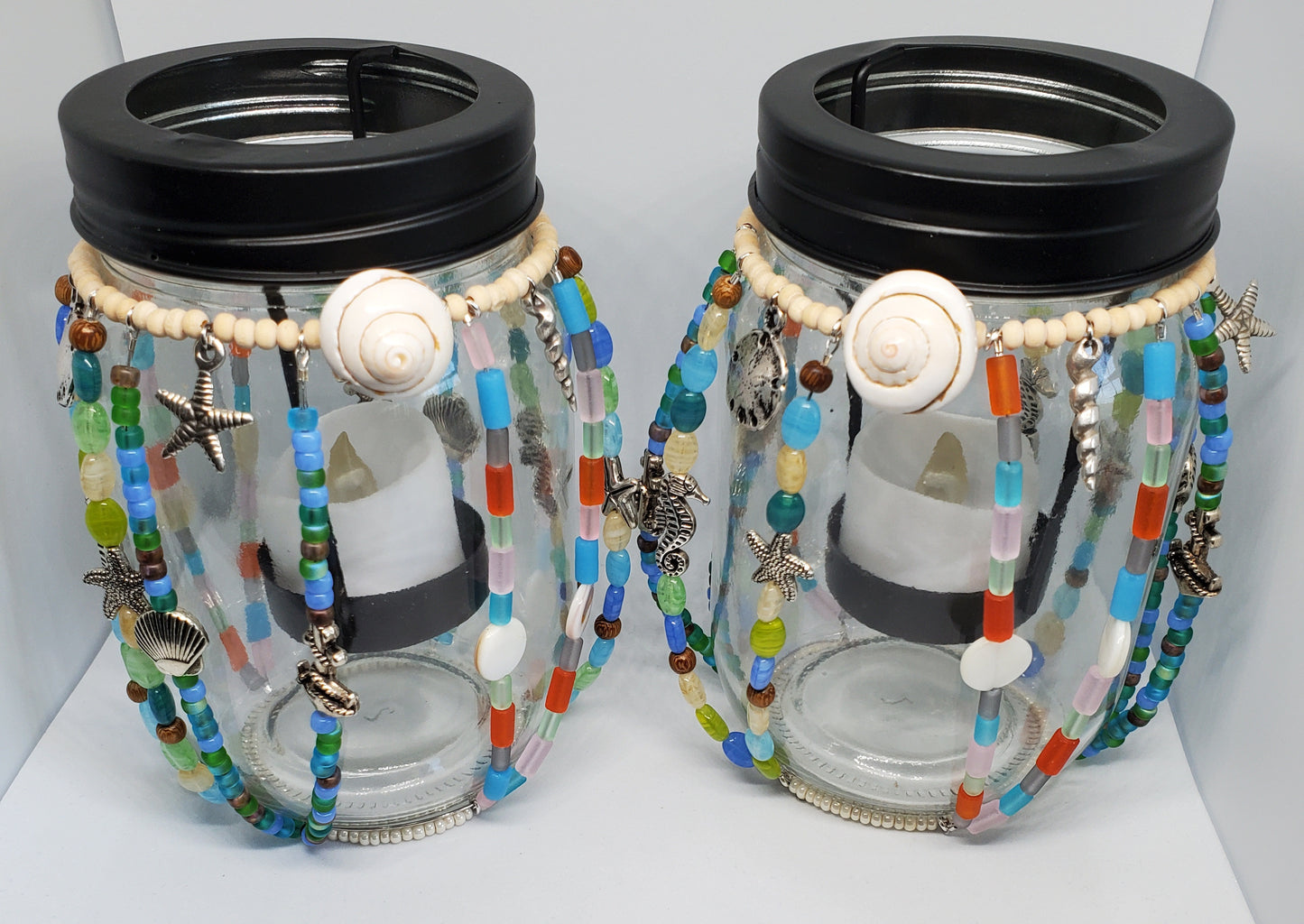 Mason Jar Candle Holder - Beachlife