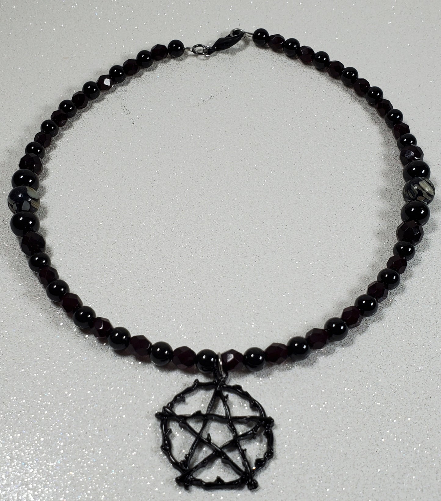 Black Pentacle Choker Necklace