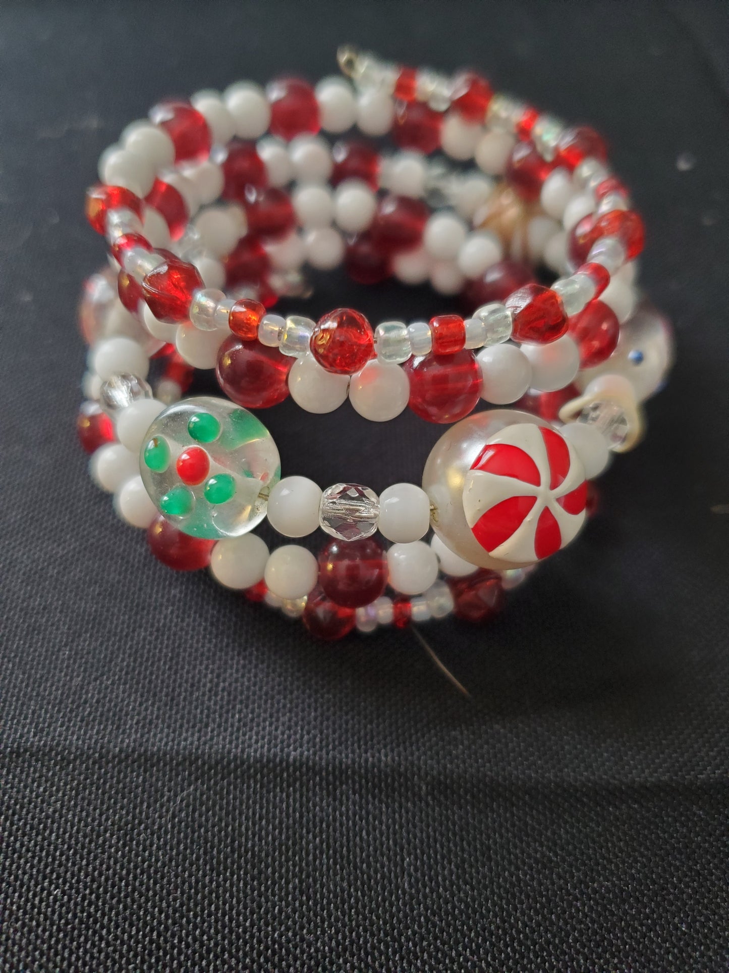 Lampwork Holiday Cuff Bracelet