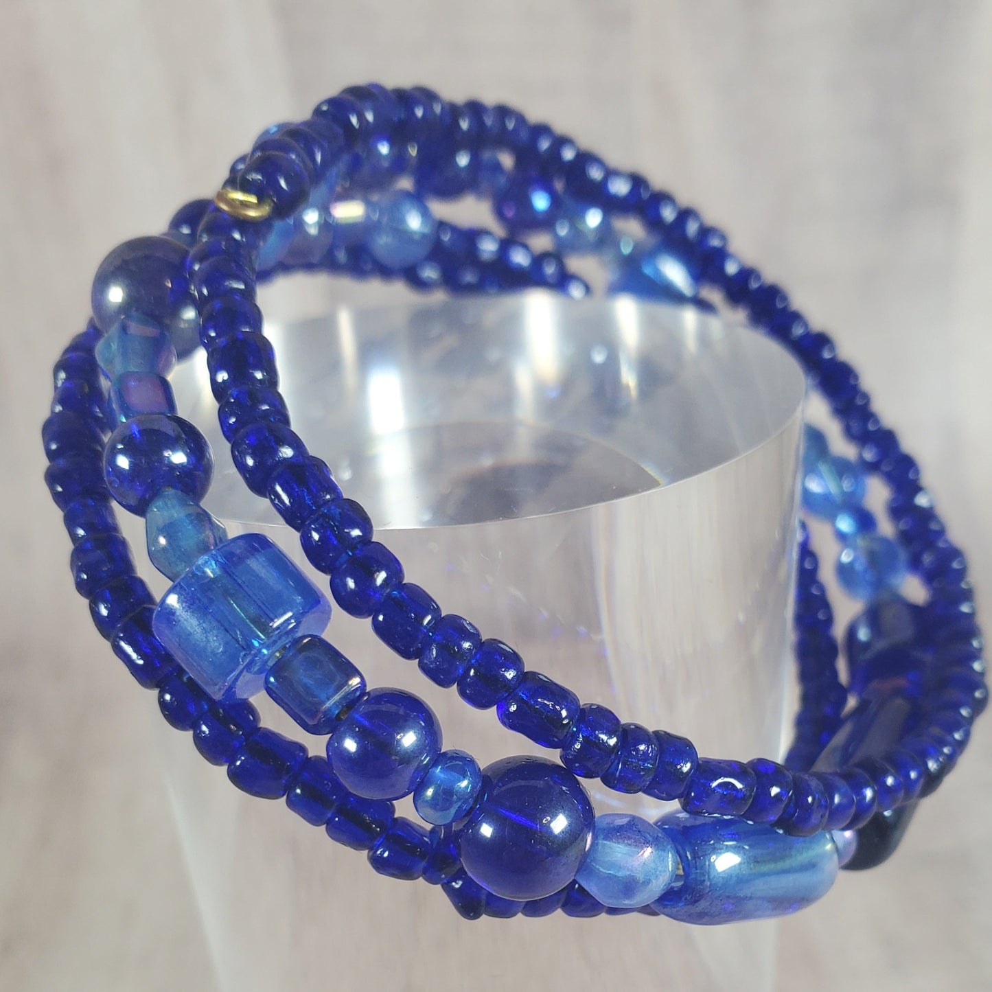 Cuff Bracelet: Boho Iris Blue