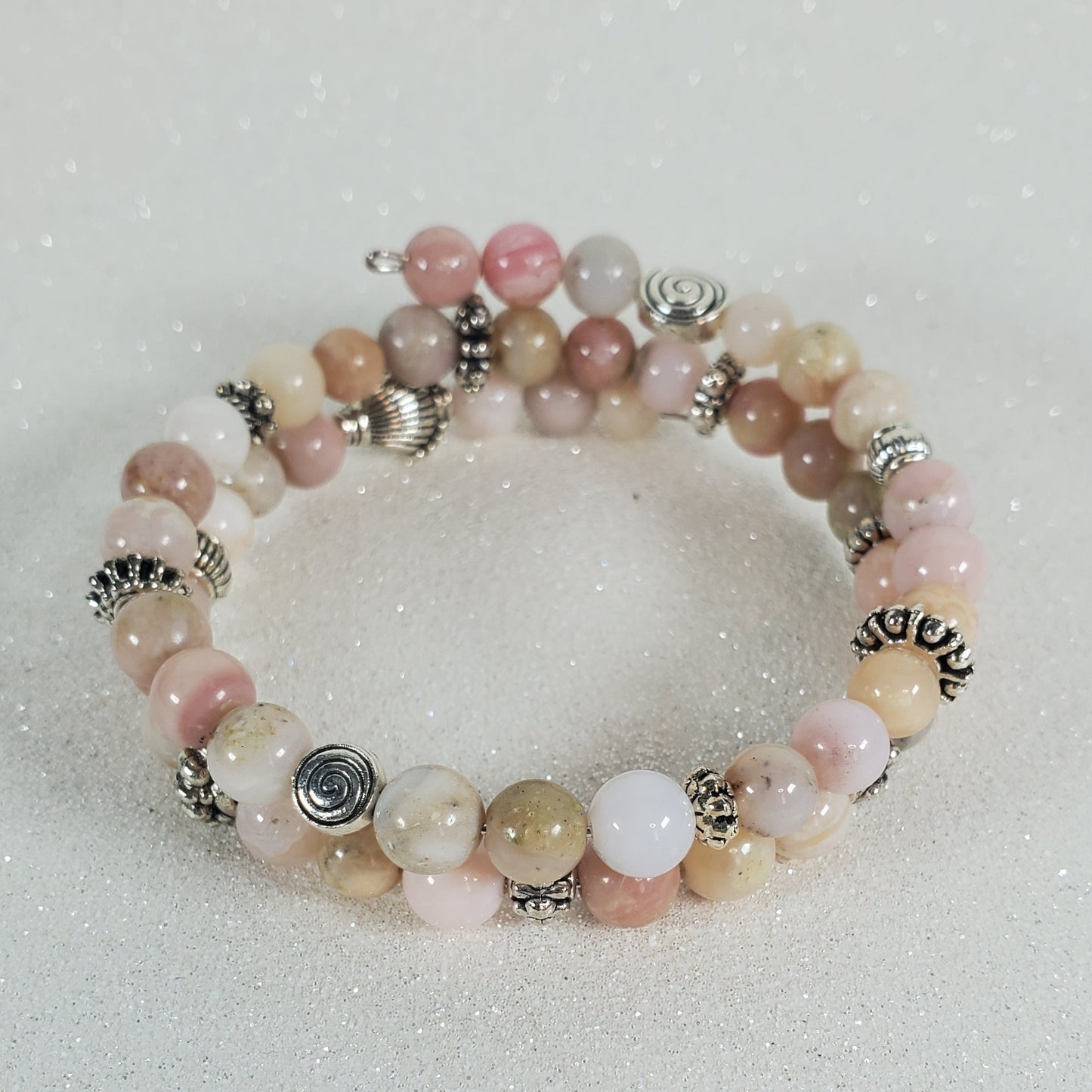 Gemstone Bracelet: Pink Opal Cuff