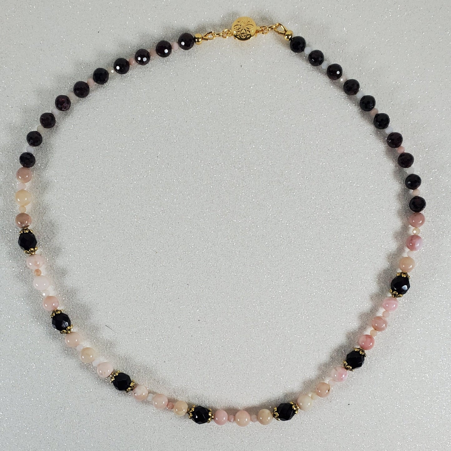 Gemstone Necklace: Peruvian Opal and Garnet