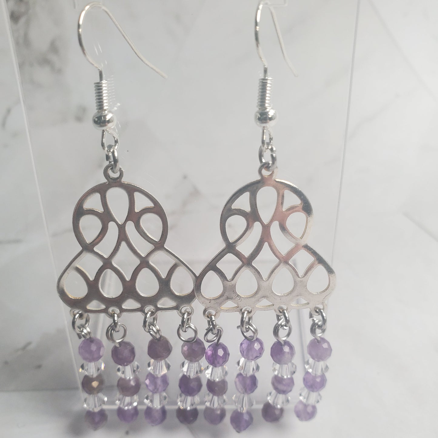 Gemstone Earrings: Amethyst Chandelier