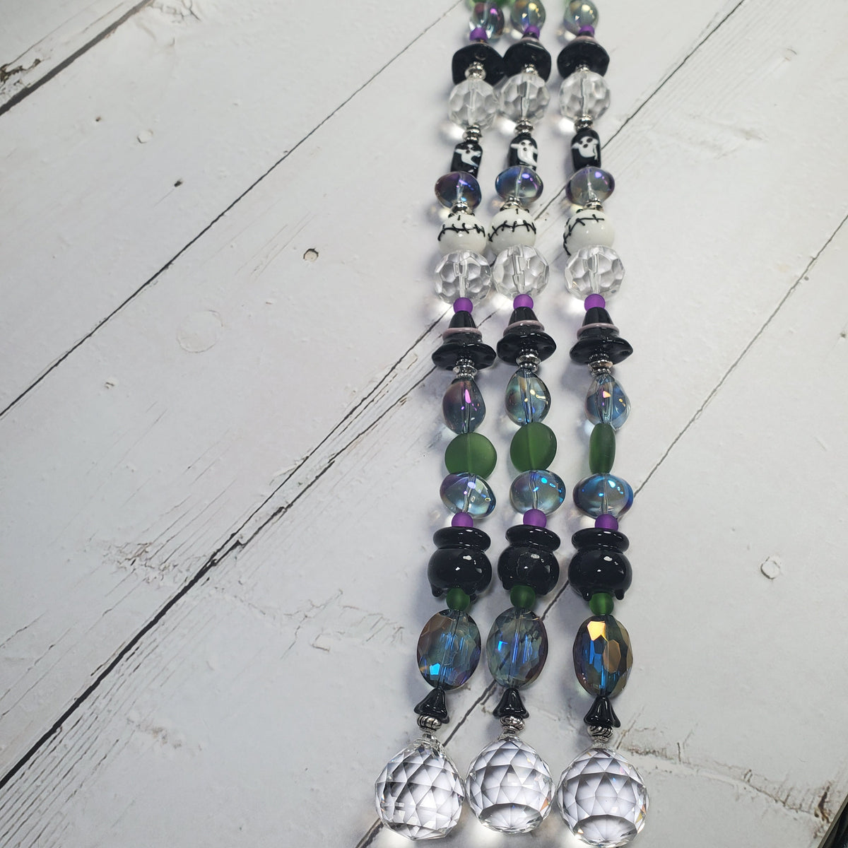 Witch’s Cauldron Crystal Suncatcher – Halloween Window Prism Décor