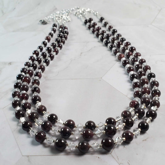 January Birthstone Garnet Necklace