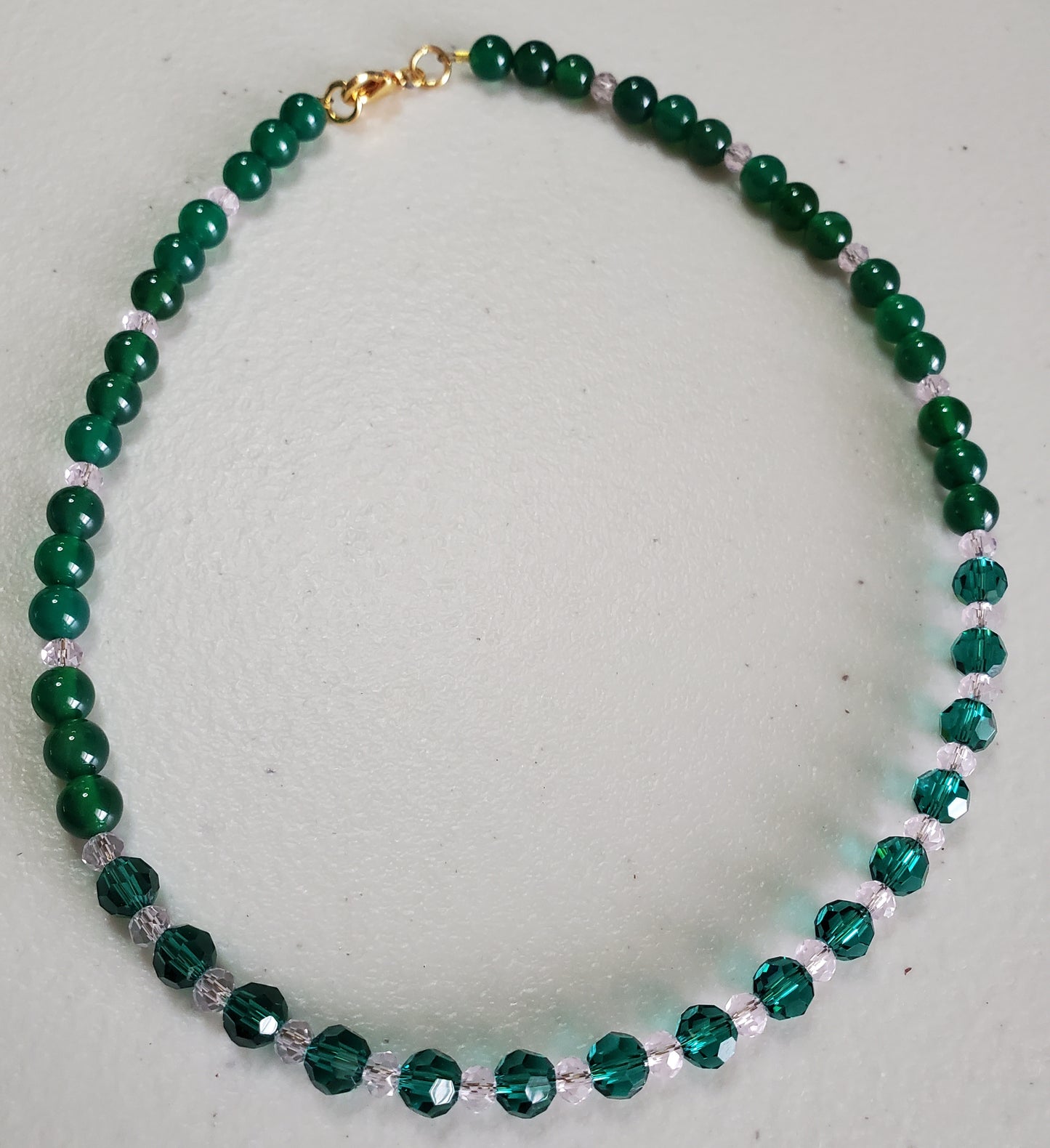 Emerald & Rose Crystal Jewelry Set – Nature’s Elegance, Refined