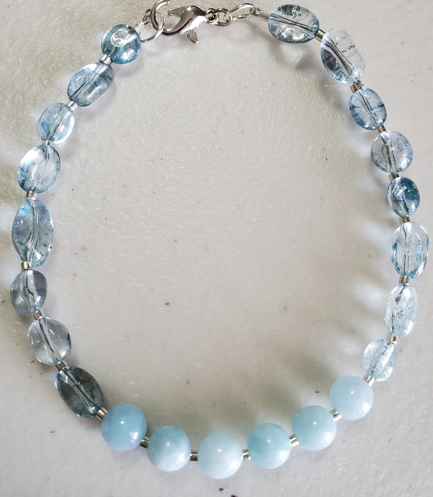 Gemstone Jewelry Set – Aquamarine Necklace & Bracelet Duo