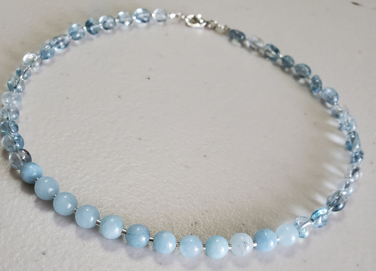 Gemstone Jewelry Set – Aquamarine Necklace & Bracelet Duo