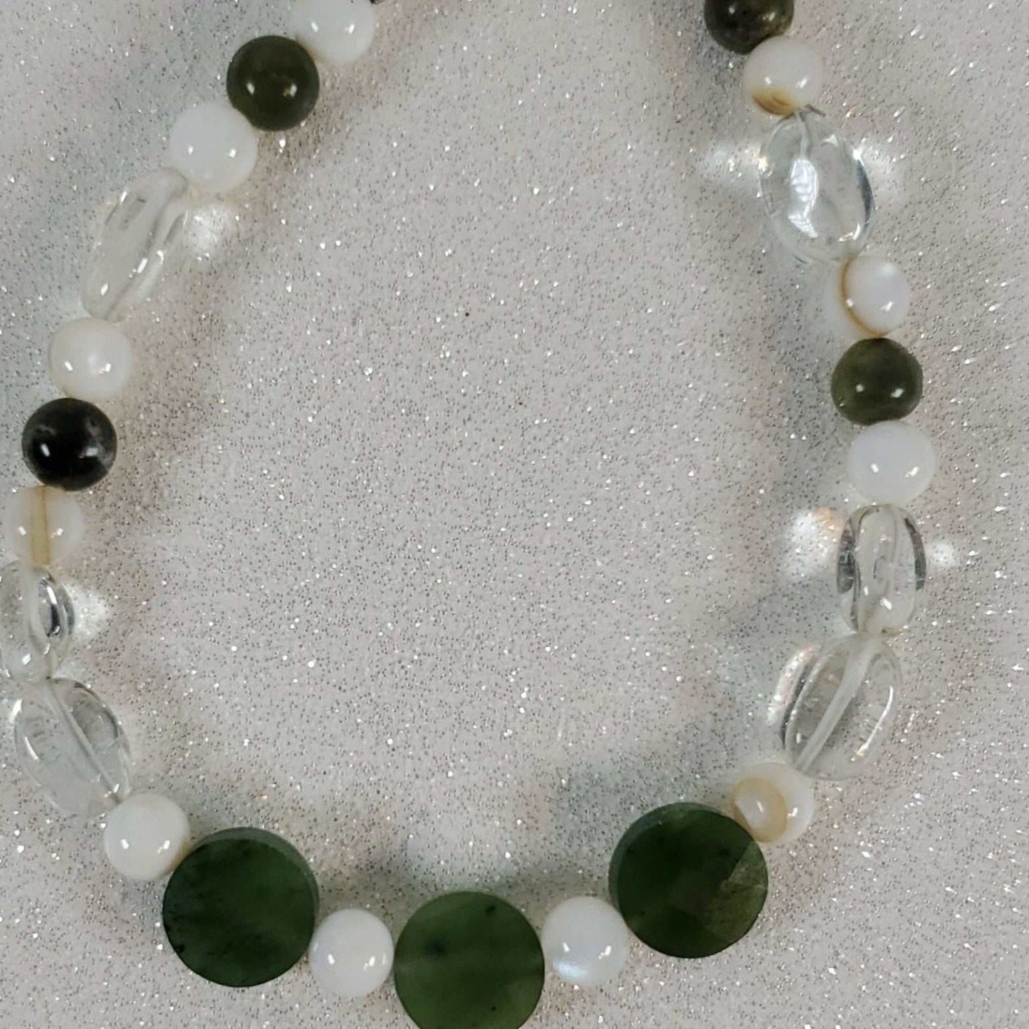 Gemstone Bracelet: Nephrite Jade and Green Quartz