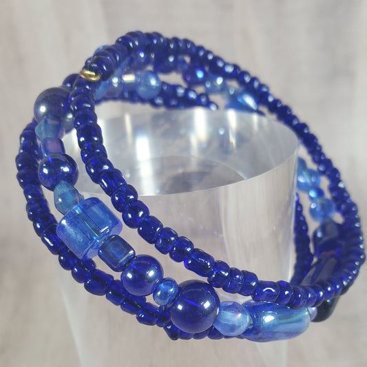 Cuff Bracelet: Boho Iris Blue
