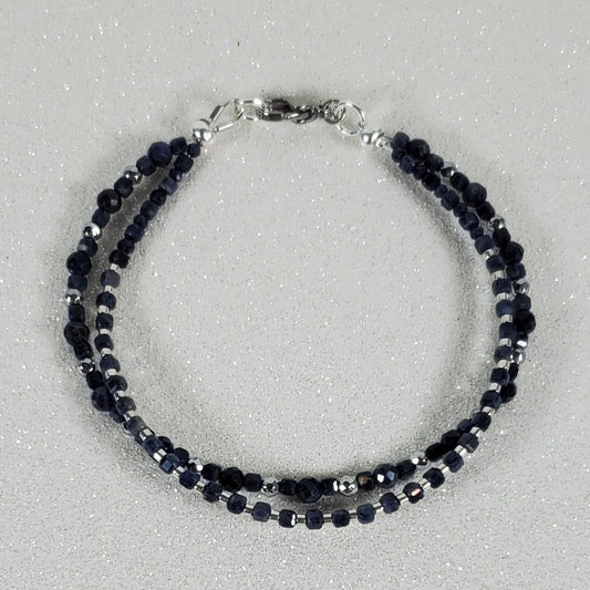Beaded bracelet on a light gray background