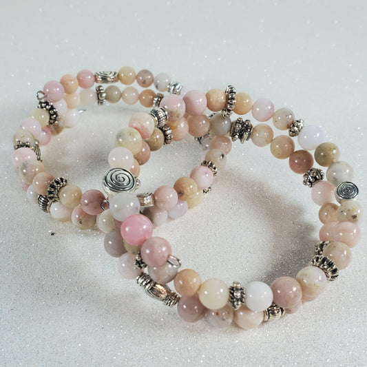 Gemstone Bracelet: Pink Opal Cuff