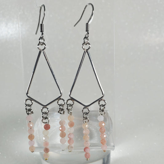 Gemstone Earrings: Pink Opal Chandelier