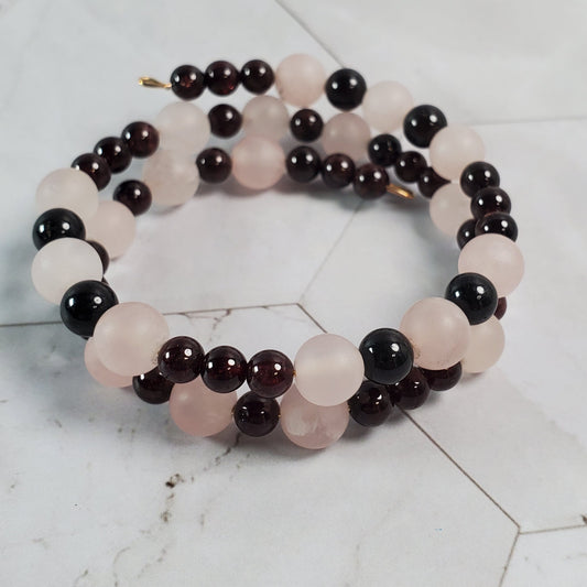 Beaded bracelet on a marble surface