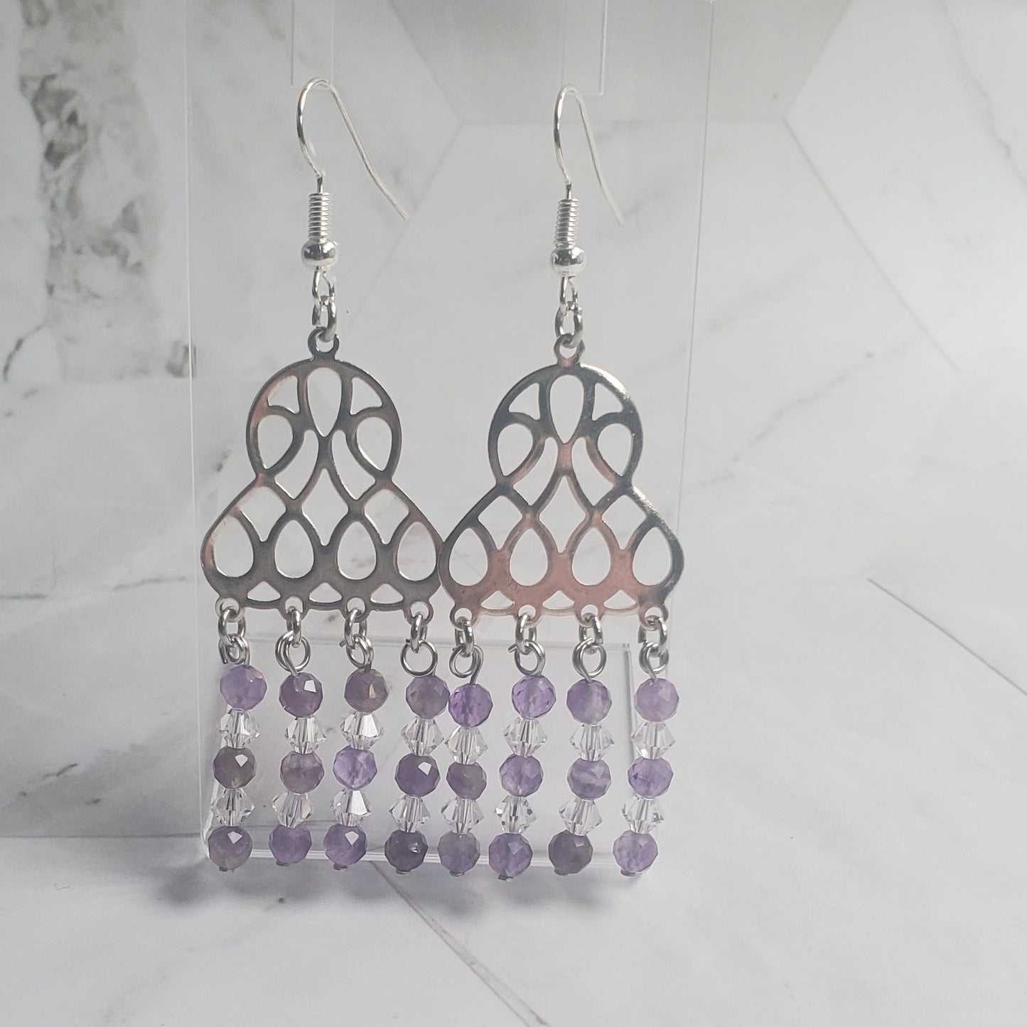 Gemstone Earrings: Amethyst Chandelier