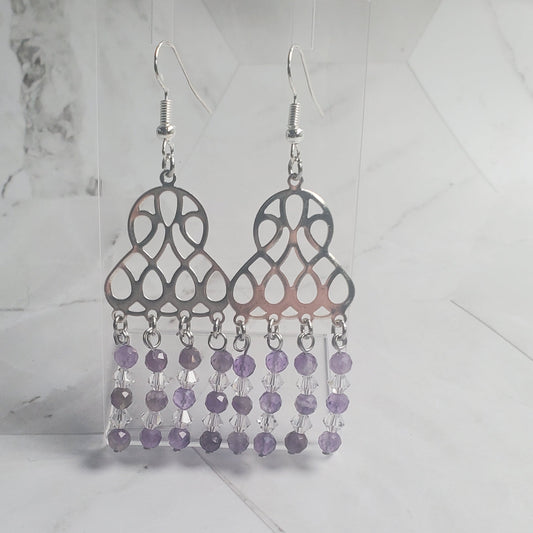 Gemstone Earrings: Amethyst Chandelier