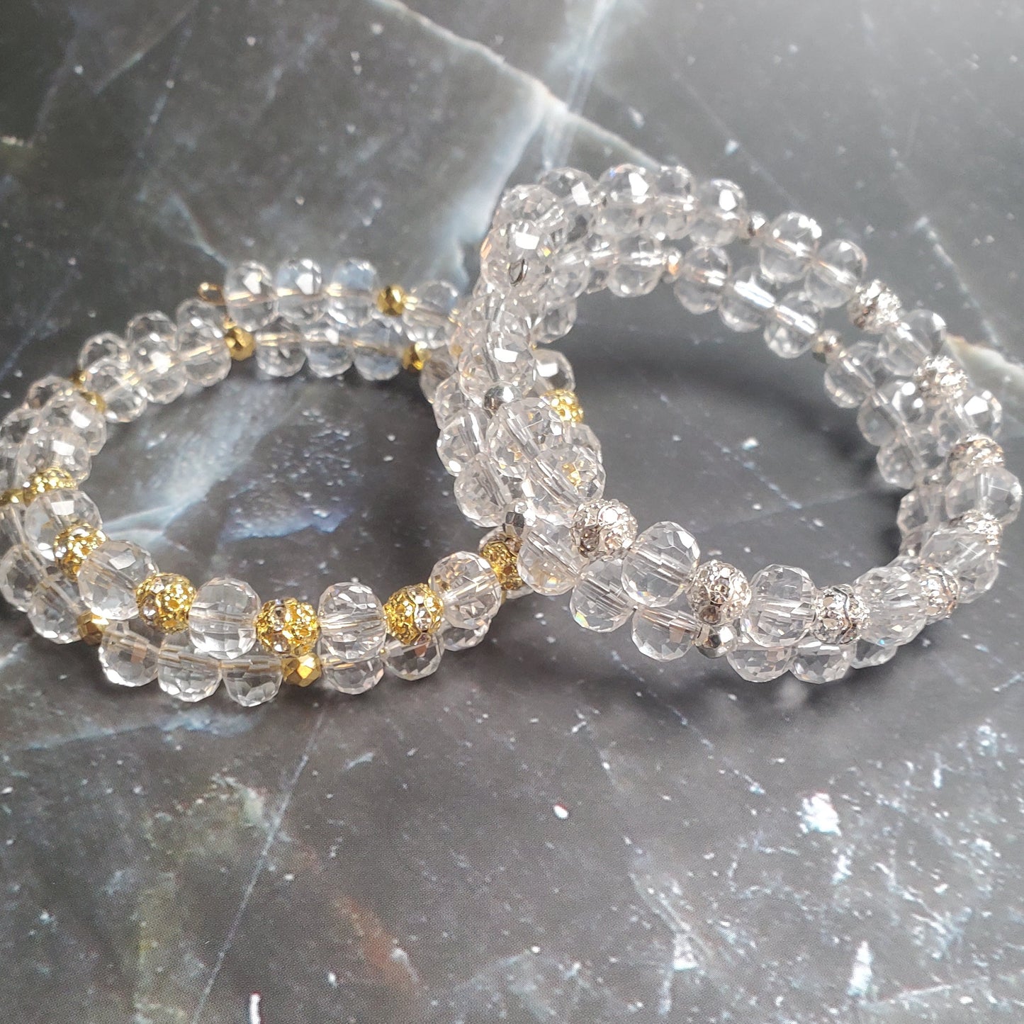 Gemstone Bracelet: Faceted Clear Quartz