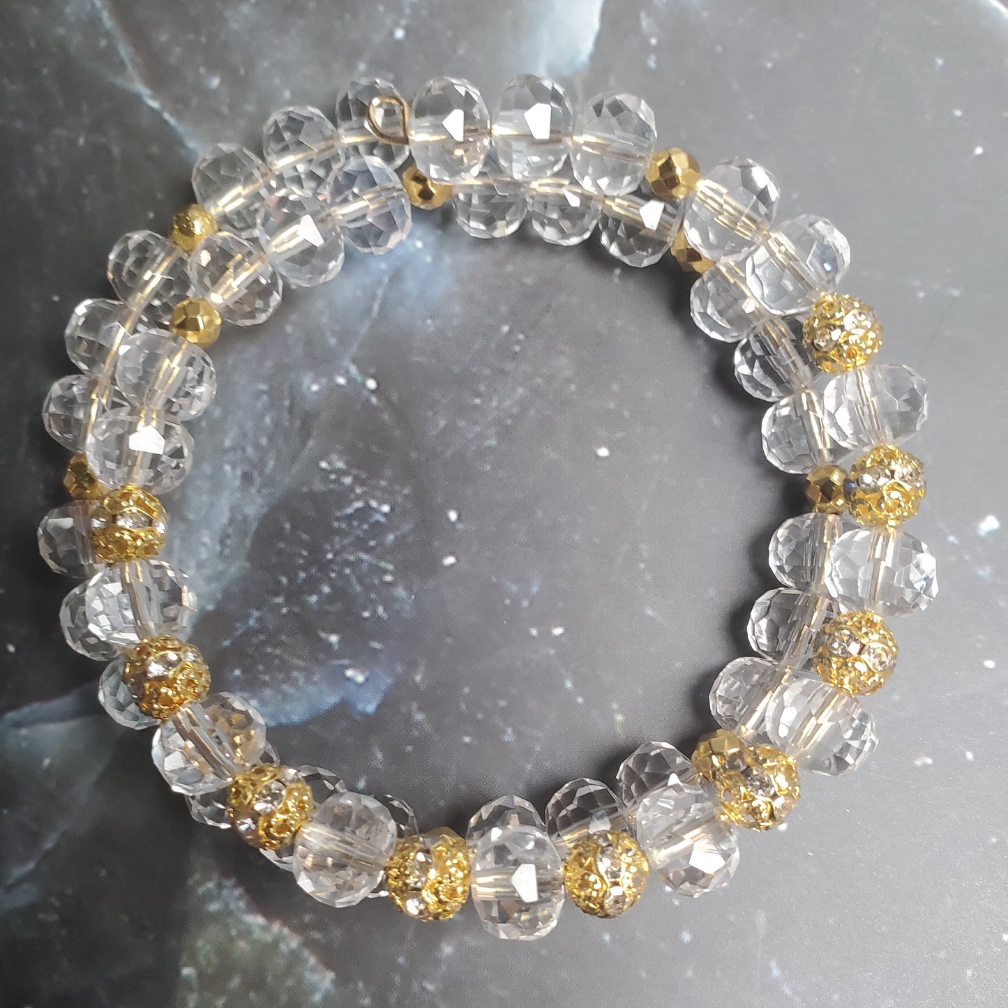Gemstone Bracelet: Faceted Clear Quartz