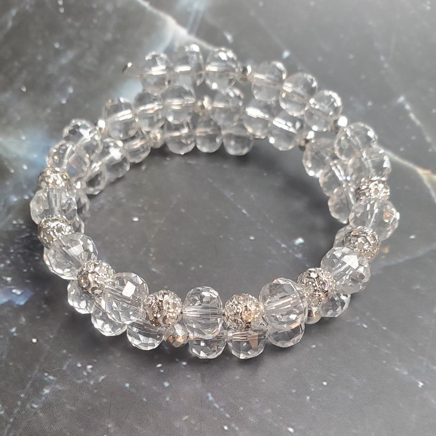 Gemstone Bracelet: Faceted Clear Quartz