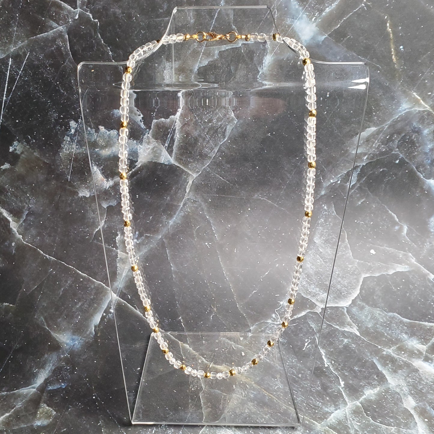 Gemstone Necklace: Clear Quartz and Zircon