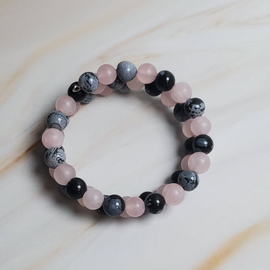 Beaded bracelet on a marble surface