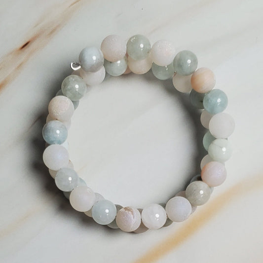 Beaded bracelet on a marble surface