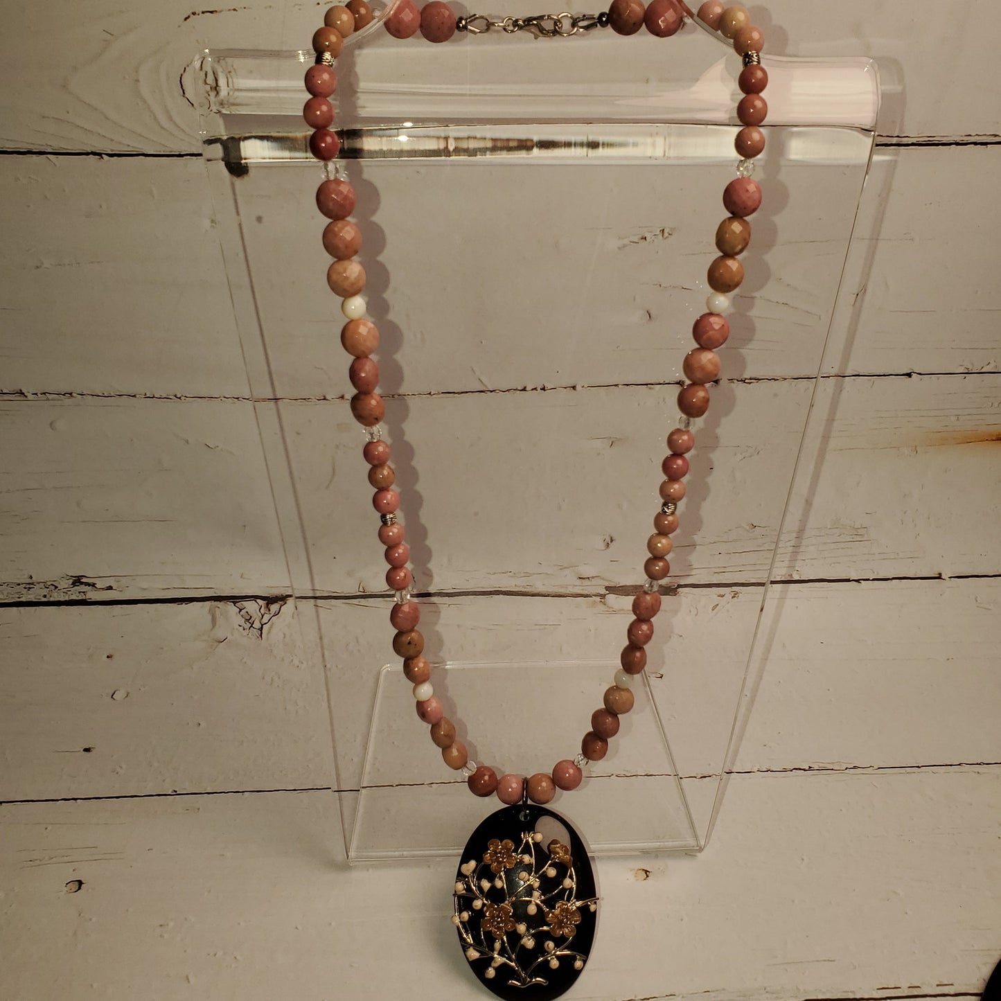 Gemstone Necklace: Rhodonite with Pendant