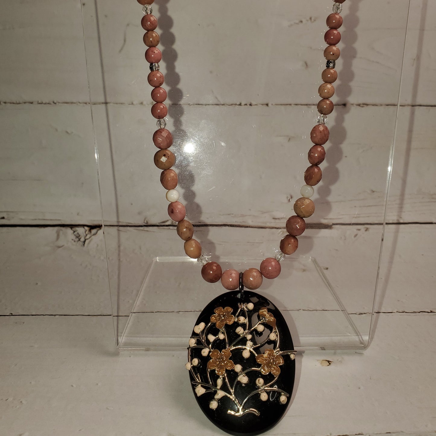 Gemstone Necklace: Rhodonite with Pendant