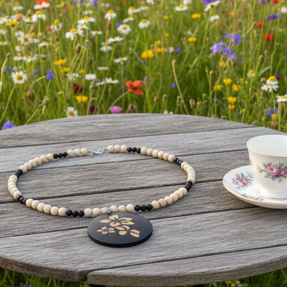 Gemstone Necklace: Fossil Jasper with Pendant