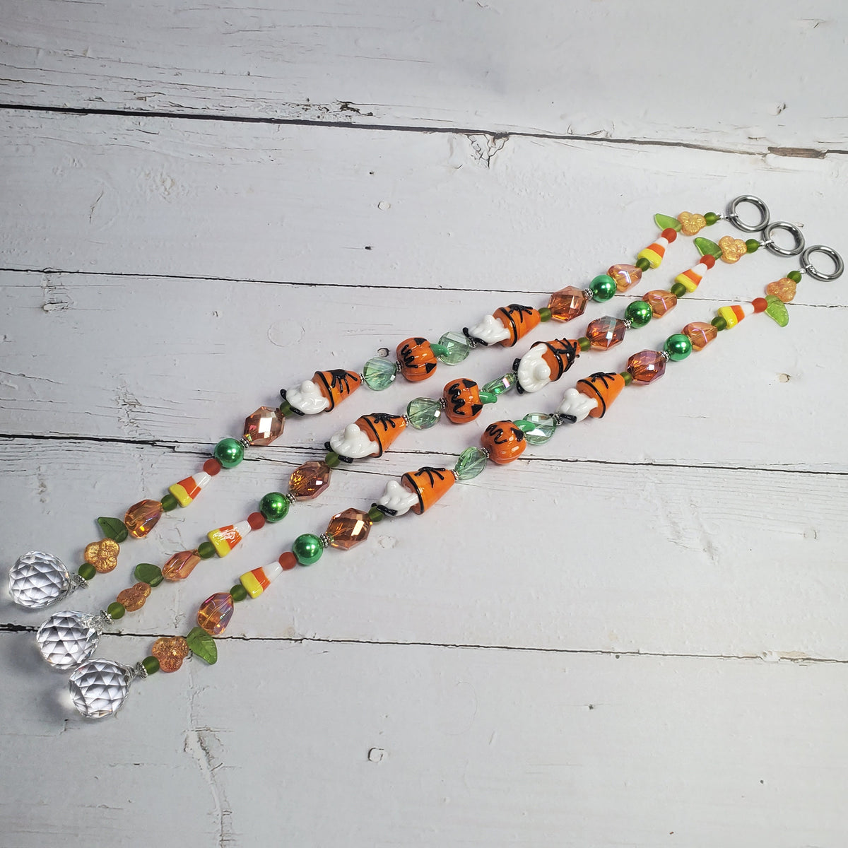 Jack O’Lantern & Halloween Gnome Crystal Suncatcher – Whimsical Window Prism Décor
