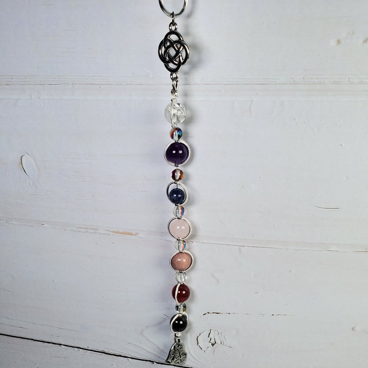 Love & Relationships Intention Wall Hanger – Gemstone & Endless Knot Décor