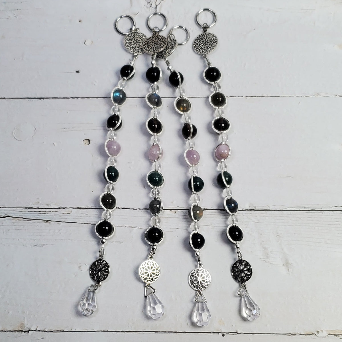 Centered Through Change Intention Wall Hanger – Mandala & Gemstone Spiritual Décor