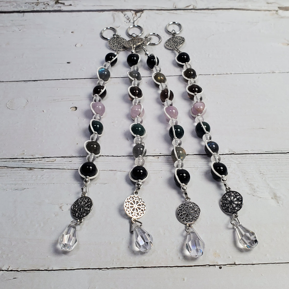 Centered Through Change Intention Wall Hanger – Mandala & Gemstone Spiritual Décor