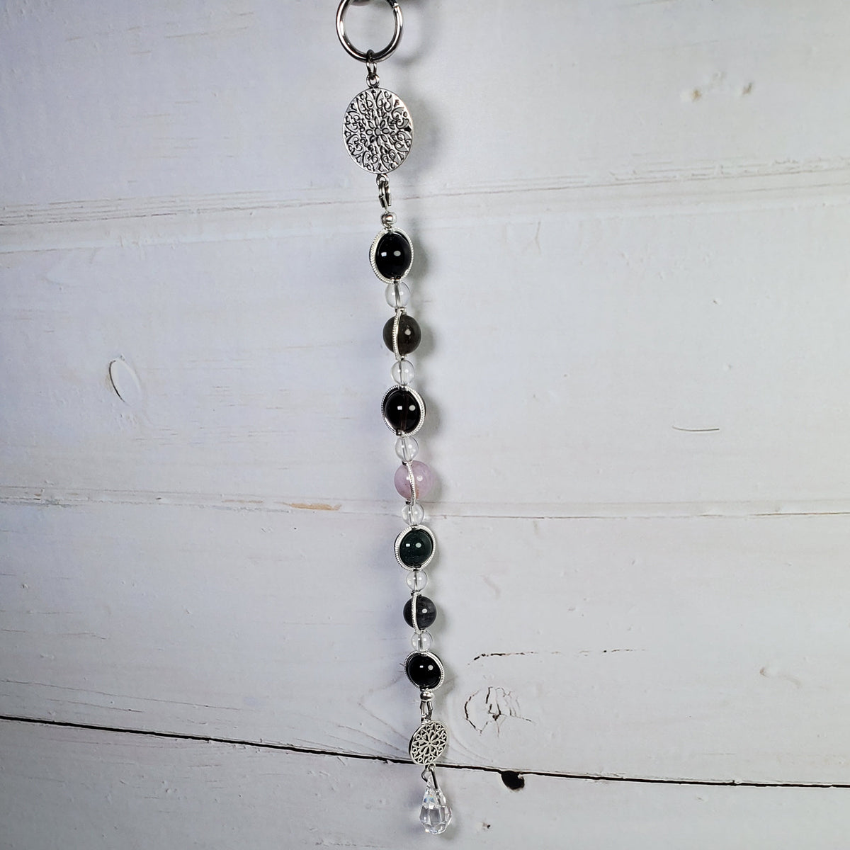 Centered Through Change Intention Wall Hanger – Mandala & Gemstone Spiritual Décor