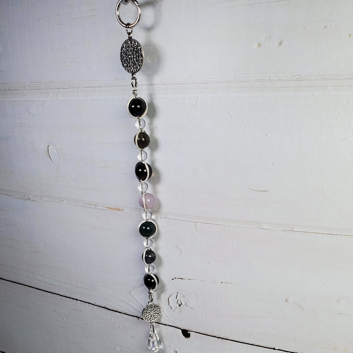 Centered Through Change Intention Wall Hanger – Mandala & Gemstone Spiritual Décor