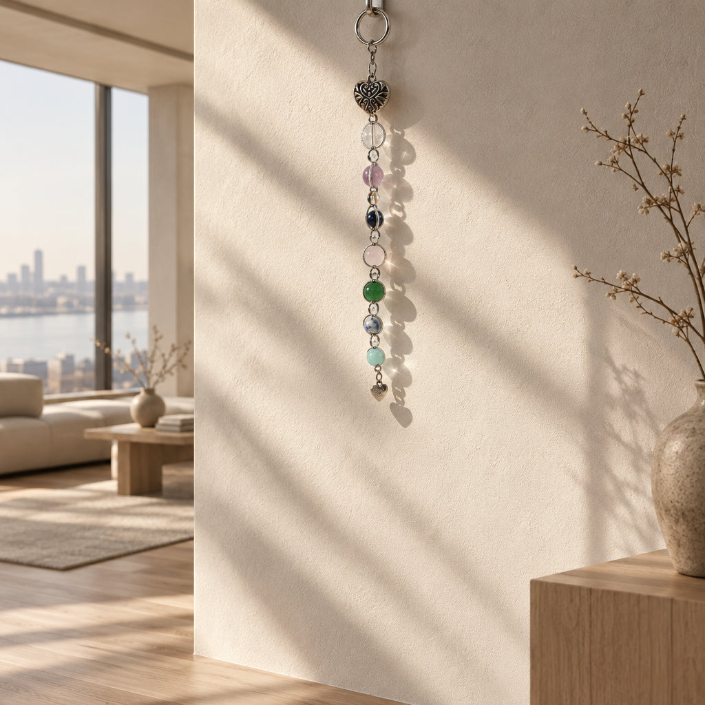 Open Heart Intention Wall Hanger – Heart & Gemstone Spiritual Décor
