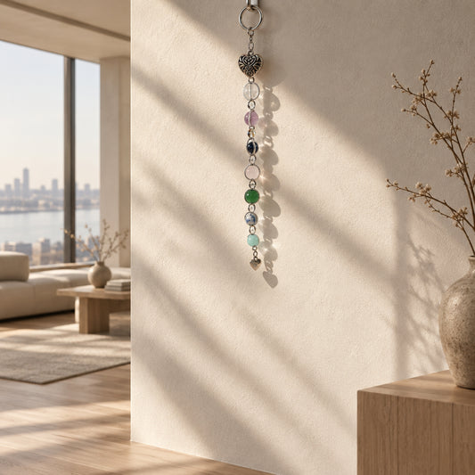 Open Heart Intention Wall Hanger – Heart & Gemstone Spiritual Décor