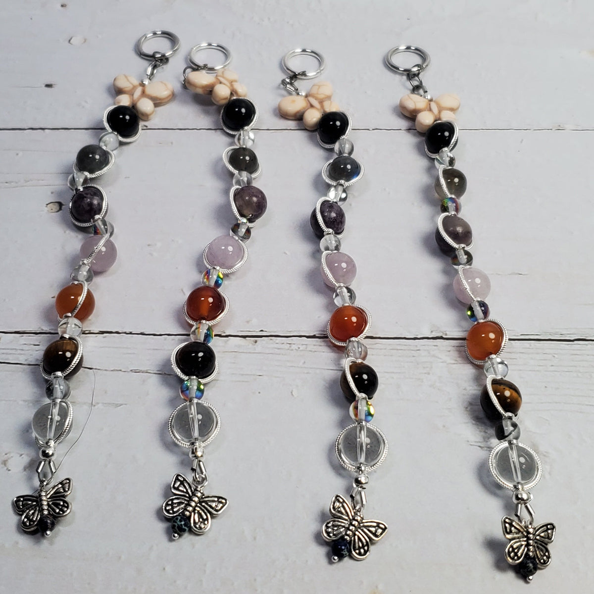 Release & Renew Intention Wall Hanger – Butterfly & Gemstone Spiritual Décor