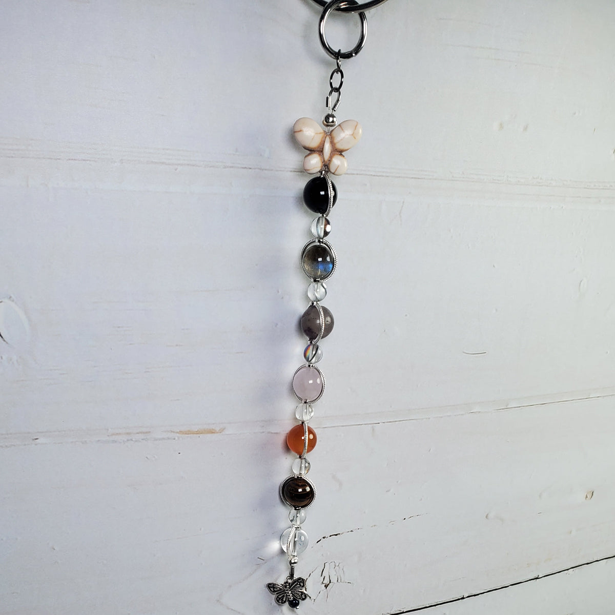 Release & Renew Intention Wall Hanger – Butterfly & Gemstone Spiritual Décor