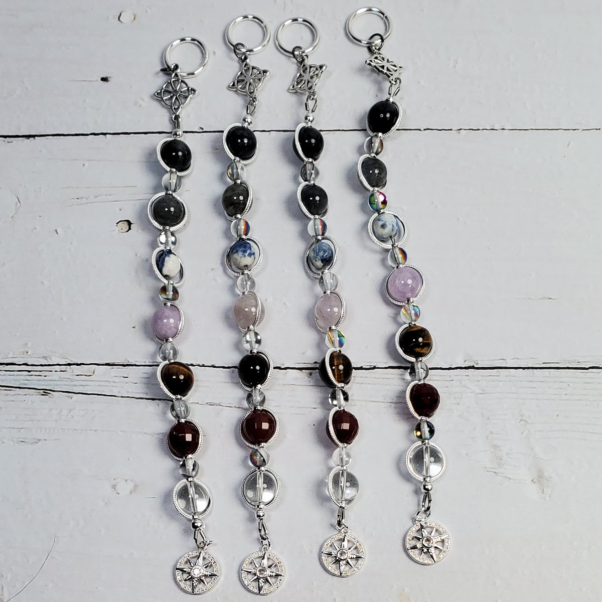 Find Your Path Intention Wall Hanger – Compass & Gemstone Spiritual Décor