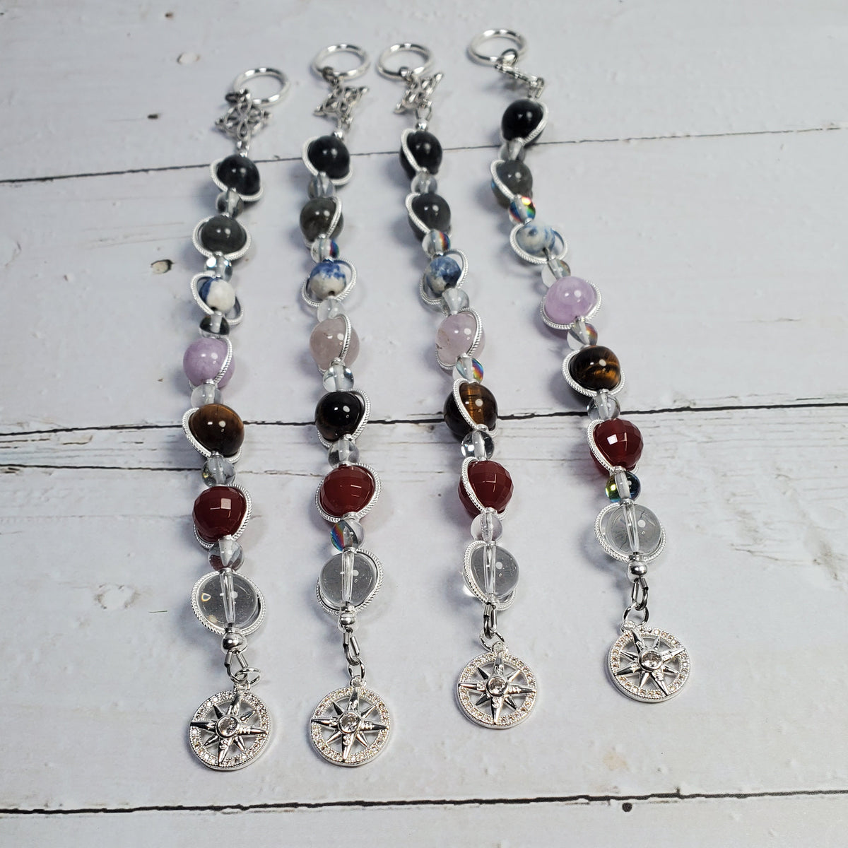 Find Your Path Intention Wall Hanger – Compass & Gemstone Spiritual Décor
