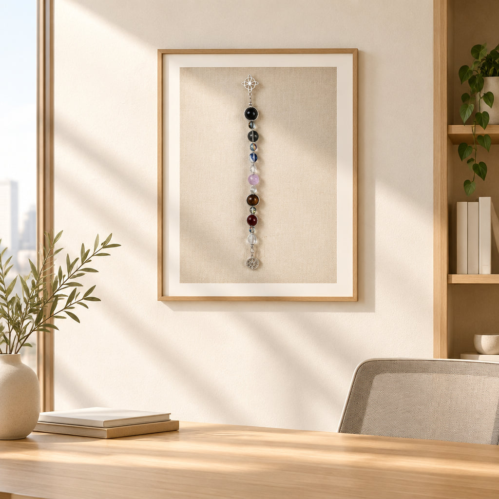 Find Your Path Intention Wall Hanger – Compass & Gemstone Spiritual Décor