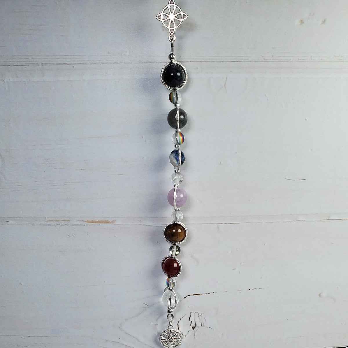 Find Your Path Intention Wall Hanger – Compass & Gemstone Spiritual Décor