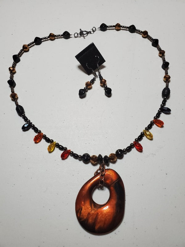 Firelight Necklace and earrings