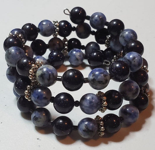 Denim Blue Coil Bracelet