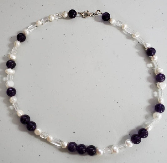 Amethyst and Pearl Necklace