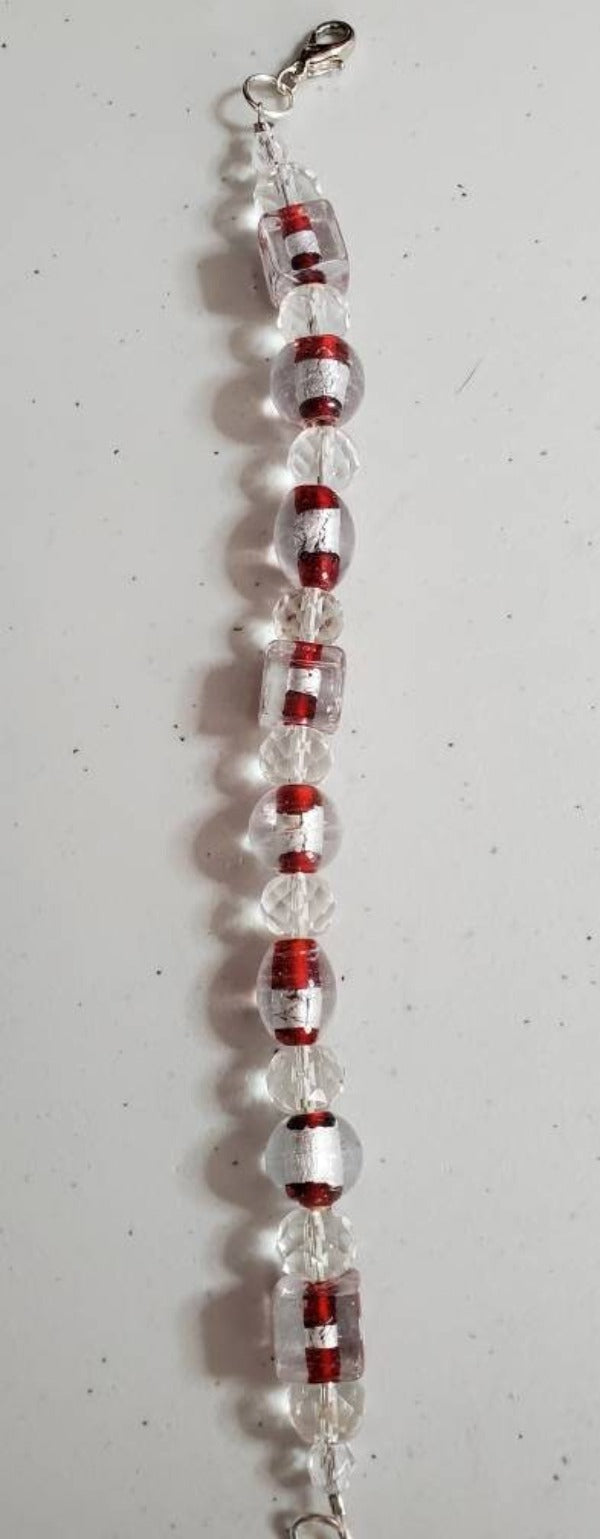 Red Foil and Crystal Bracelet