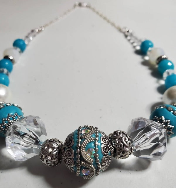 Vintage Spirit Turquoise and Silver Necklace