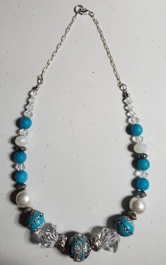 Vintage Spirit Turquoise and Silver Necklace