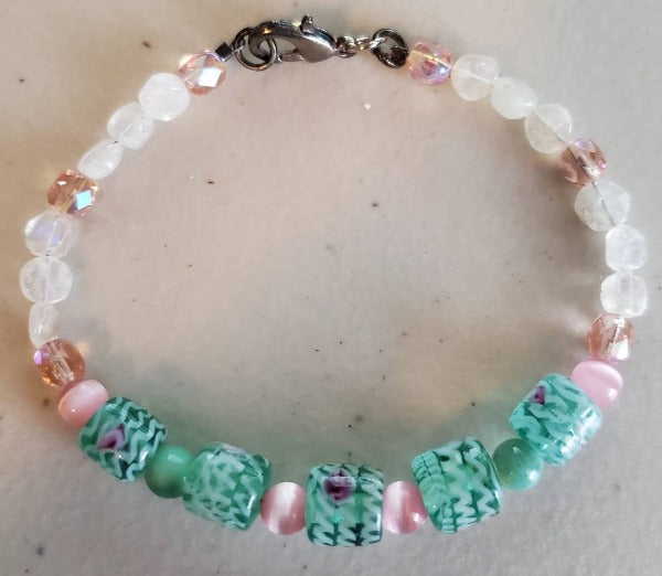 Pink and Green Bracelet